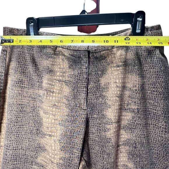 NY Khakis Snake Print Pants Size 12 New York & Company Stretch Reptile Brown - Picture 9 of 12